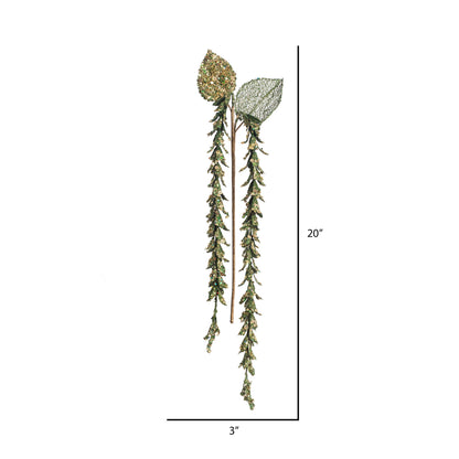 Vickerman 20" Green Pearl Hanging Lupin Artificial Christmas Spray. Includes 3 sprays per pack.