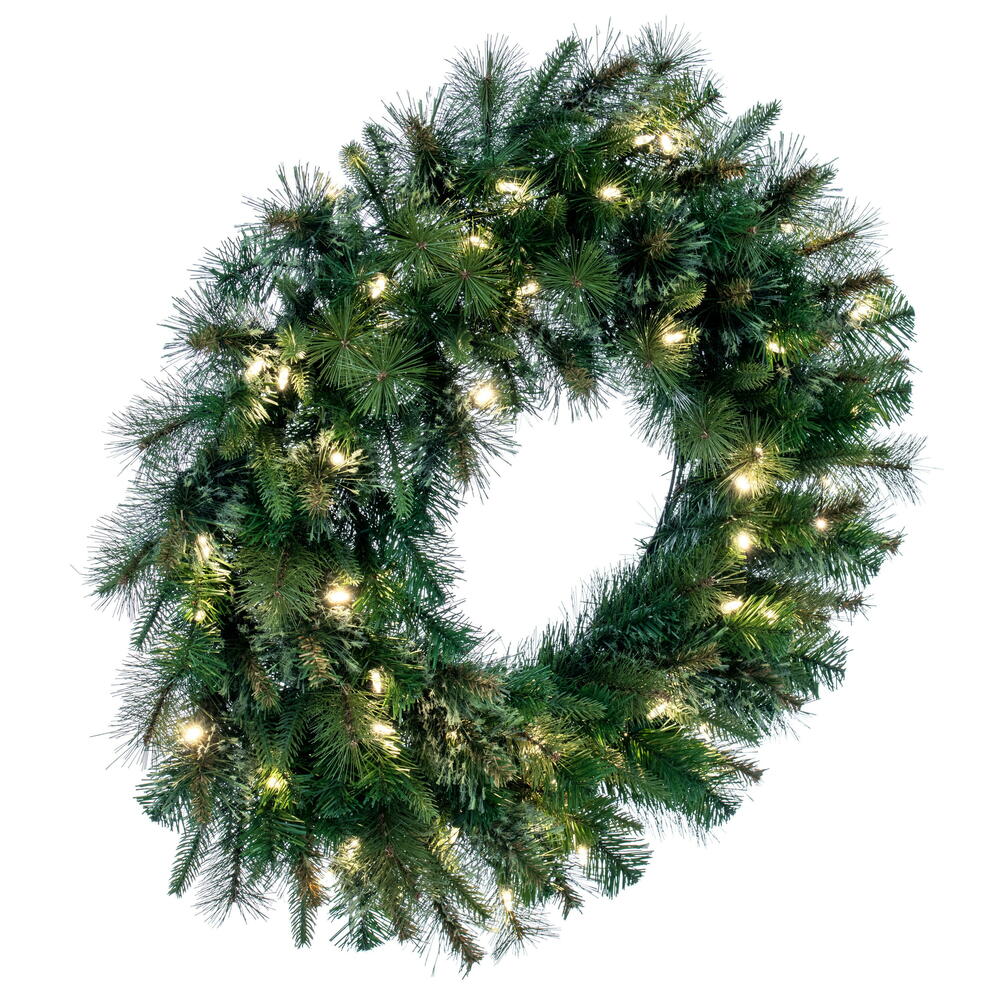Vickerman 30" Cashmere Artificial Christmas Wreath with Warm White Dura-lit LED Lights