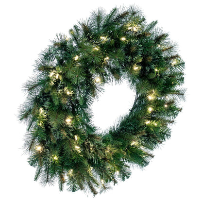Vickerman 30" Cashmere Artificial Christmas Wreath with Warm White Dura-lit LED Lights