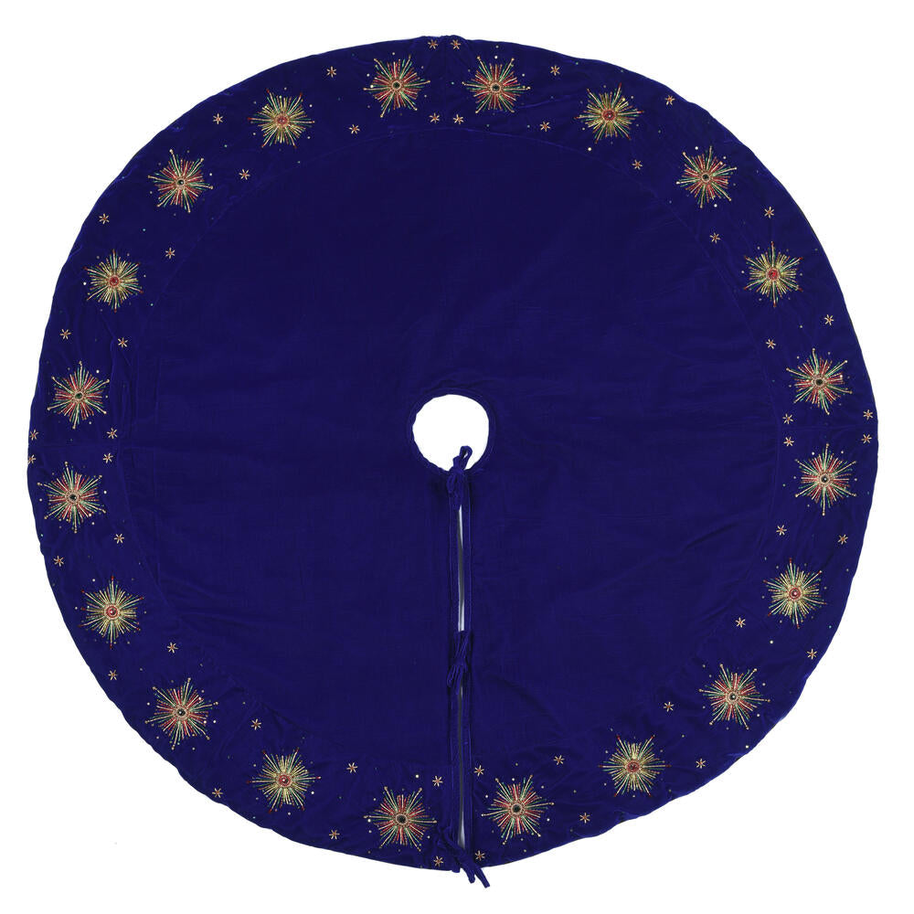 Vickerman 52" Royal Blue Starburst Christmas Tree Skirt