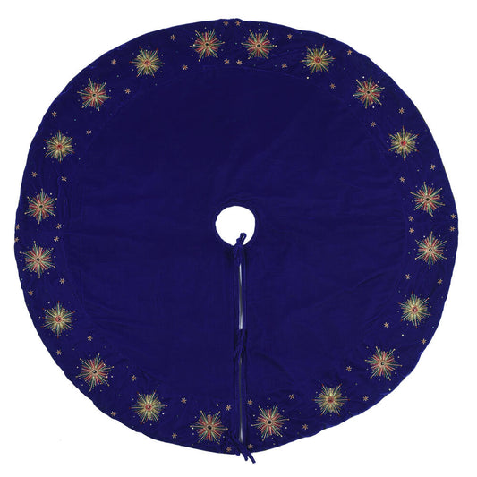 Vickerman 52" Royal Blue Starburst Christmas Tree Skirt