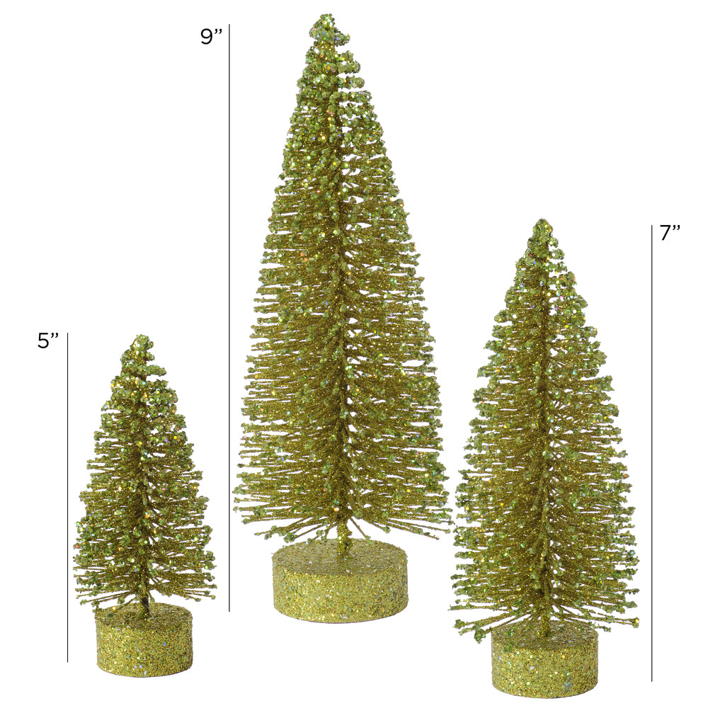 Vickerman 5"/7"/9" Olive Glitter Oval Artificial Christmas Tree Unlit