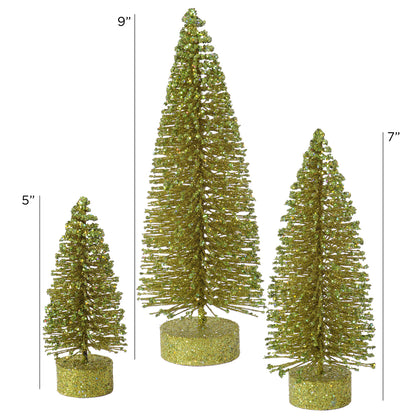 Vickerman 5"/7"/9" Olive Glitter Oval Artificial Christmas Tree Unlit