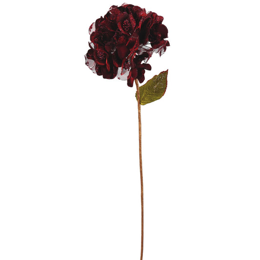 Vickerman 29" Burgundy Velvet Hydrangea Artificial Christmas Pick
