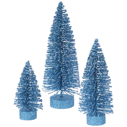 Vickerman 5"/7"/9" Turquoise Glitter Oval Artificial Christmas Tree Unlit
