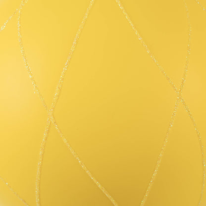 Vickerman 6" Yellow Matte and Glitter Swirl Ball Ornament 3 per Box