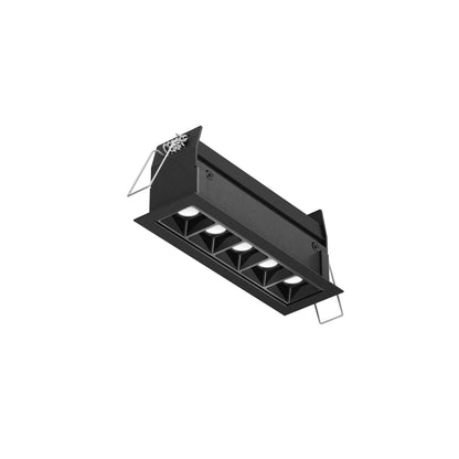 DALS Lighting Upto 10 Lights Rectangular Mutli-Spot Recessed Downlight with Junction Box/Driver | 30° Beam Angle | 3000K/5CCT Selectable | LED Dimmable Regressed Trim | ETL Certified