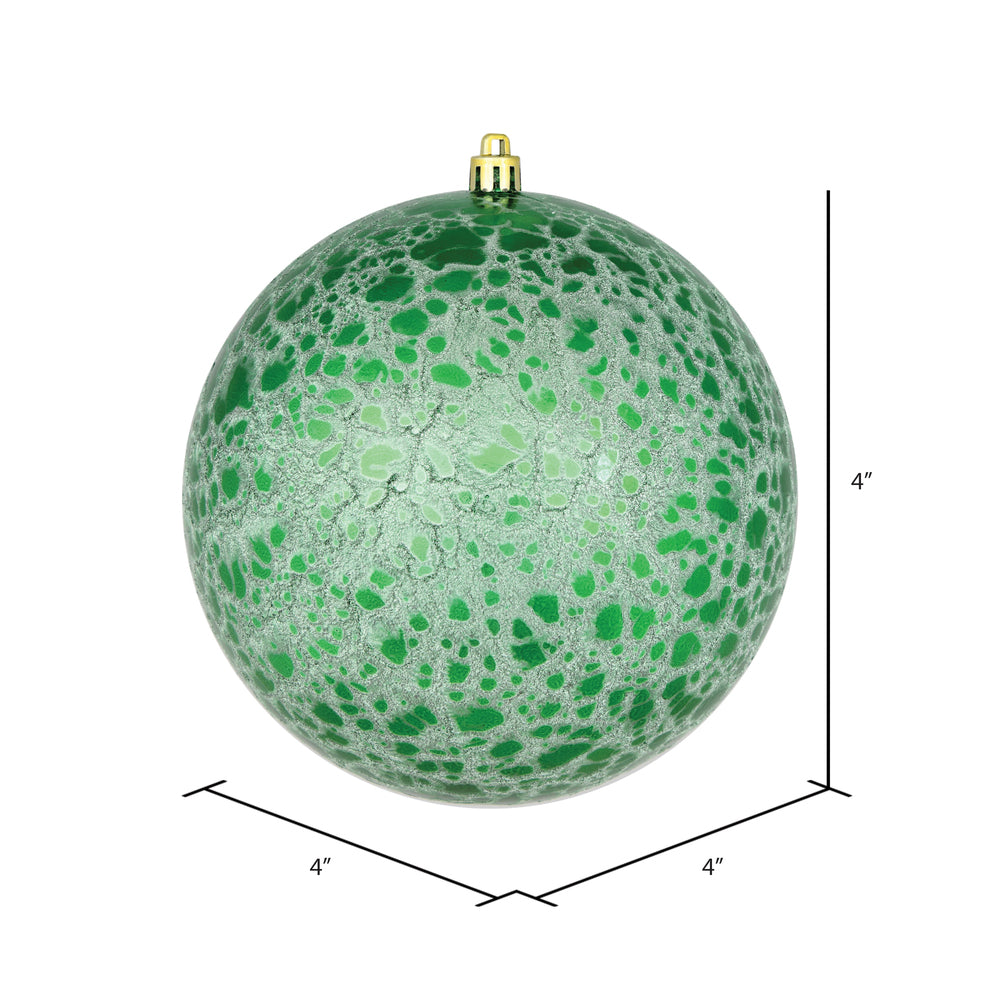 Vickerman 4" Green Crackle Ball Ornament 6 per Bag