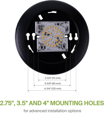 ASD Lighting LED Disk Light 6inch 15W 120V Triac 2700/3000/3500/4000/5000K Black UL