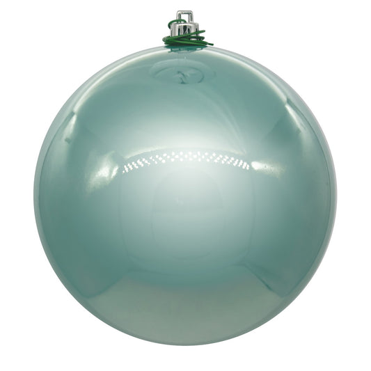 Vickerman 8" Frosty Mint Pearl UV Drilled Ball Ornament 1 per bag.