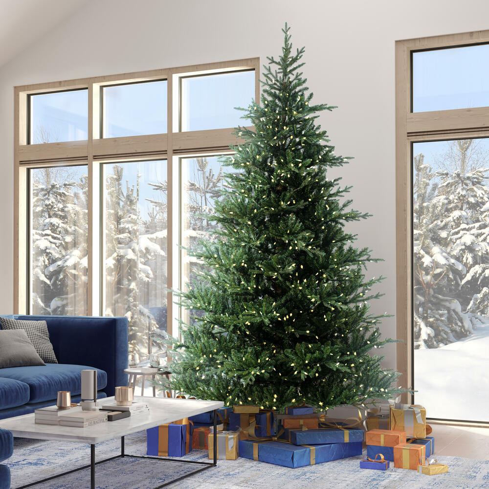 Vickerman 9' x 68" Hudson Fraser Fir Artificial Christmas Tree with Warm White LED Lights.