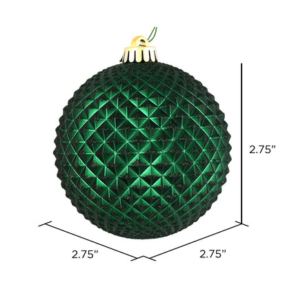 Vickerman 2.75" Midnight Green Durian Glitter Ball Ornament 12 per Bag