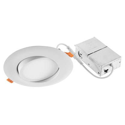 ASD Lighting LED Round Recessed Mini Panel Gimbal 3" 6W 120V Dimmable CCT Selectable 2700/3000/3500/4000/5000K White UL Energy Star 6pack