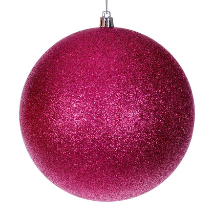 Vickerman 6" Hot Pink 4-Finish Ball Ornament 4 per box.