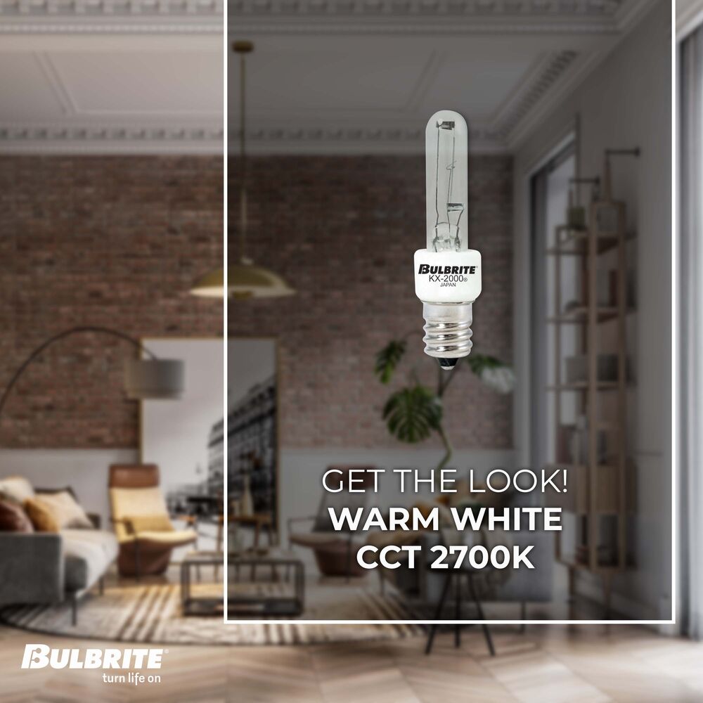 BULBRITE KRYPTON/XENON T3 CANDELABRA SCREW (E12) 40W DIMMABLE LIGHT BULB 2700K/WARM WHITE 2PK (473040)