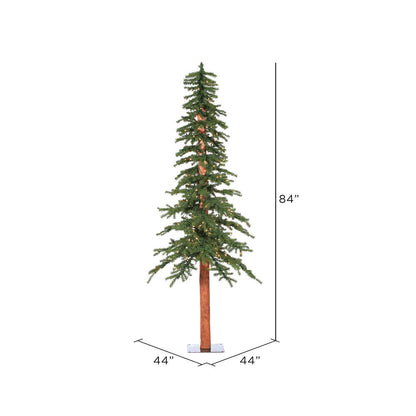 Vickerman 7' x 44" Natural Alpine Artificial Christmas Tree Warm White LED Lights.