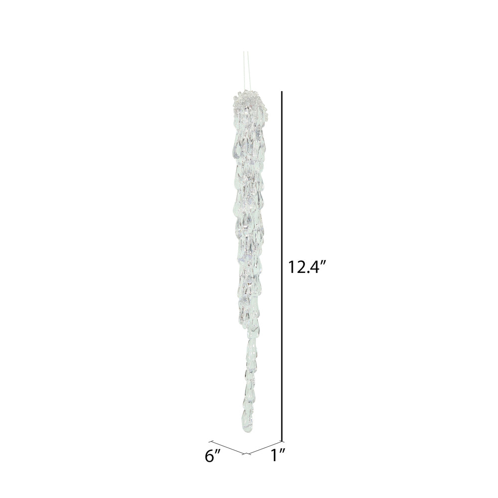 Vickerman 12" Clear Acrylic Icicle Christmas Ornament. 6 per box.