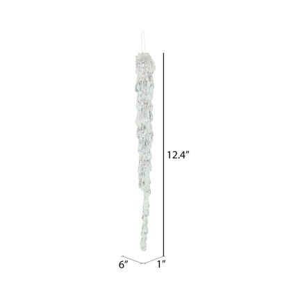 Vickerman 12" Clear Acrylic Icicle Christmas Ornament. 6 per box.