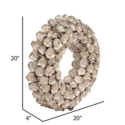 Vickerman 20" Champagne Coco Flower Wreath Dried