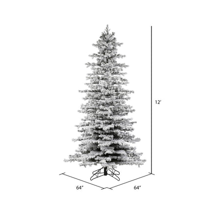 Vickerman 12' x 64" Flocked Tilden Spruce Artificial Christmas Tree Unlit
