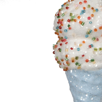 Vickerman 5.75" Light Blue Ice Cream Cone Ornament 3 per bag.