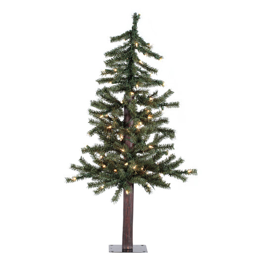 Vickerman 3' Natural Alpine Artificial Christmas Tree Clear Incandescent Lights