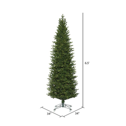 Vickerman 6.5' x 34" Eagle Fraser Fir Slim Artificial Christmas Tree Warm White Dura-lit LED Lights