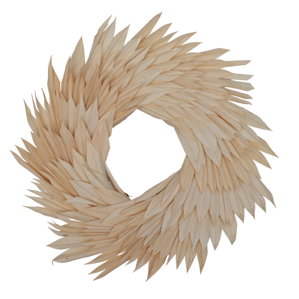 Vickerman Natural Botanicals 17" Bleached Palm Sun Wreath.