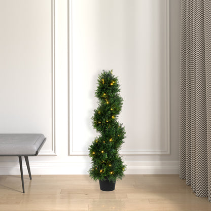 Vickerman 3' Artificial Potted Green Cedar Spiral Tree.