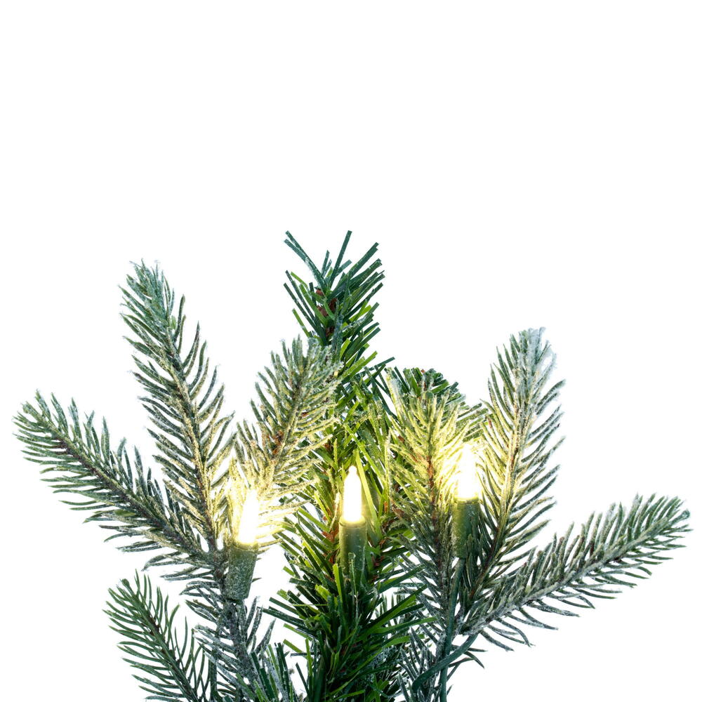Vickerman 9' x 14" Frosted Douglas Fir Artificial Garland with Warm White LED Lights.