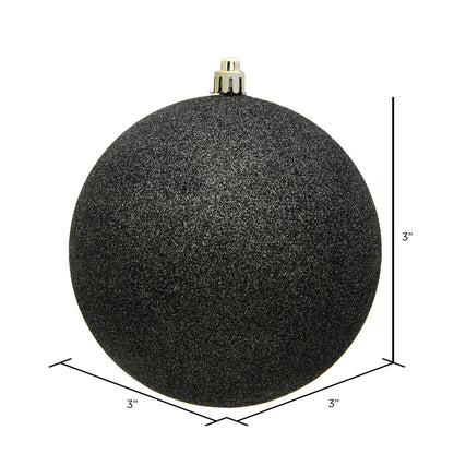 Vickerman 3" Gunmetal Glitter Ball Ornament 12 per Bag