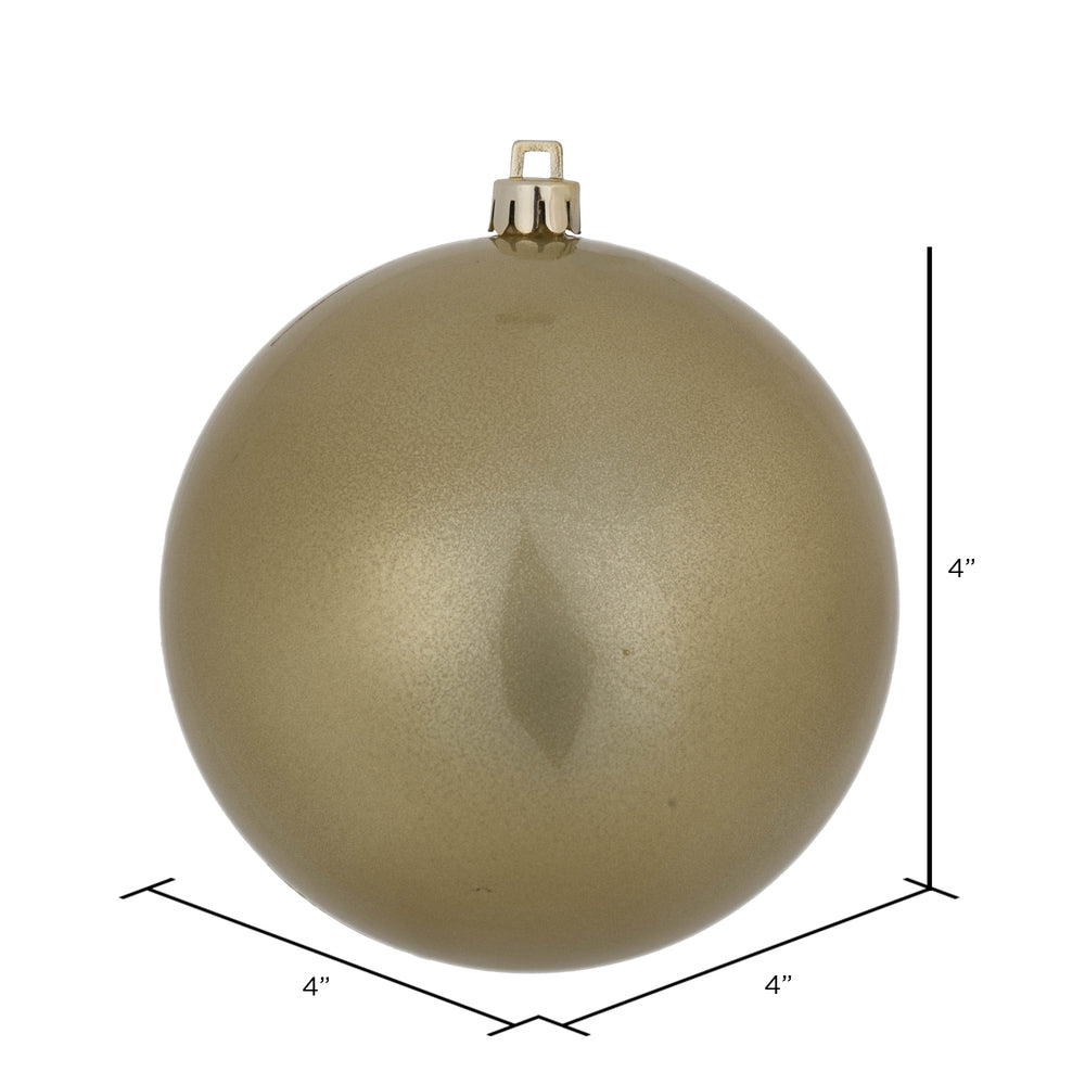 Vickerman 4" Champagne Candy Ball Ornament 6 per Bag