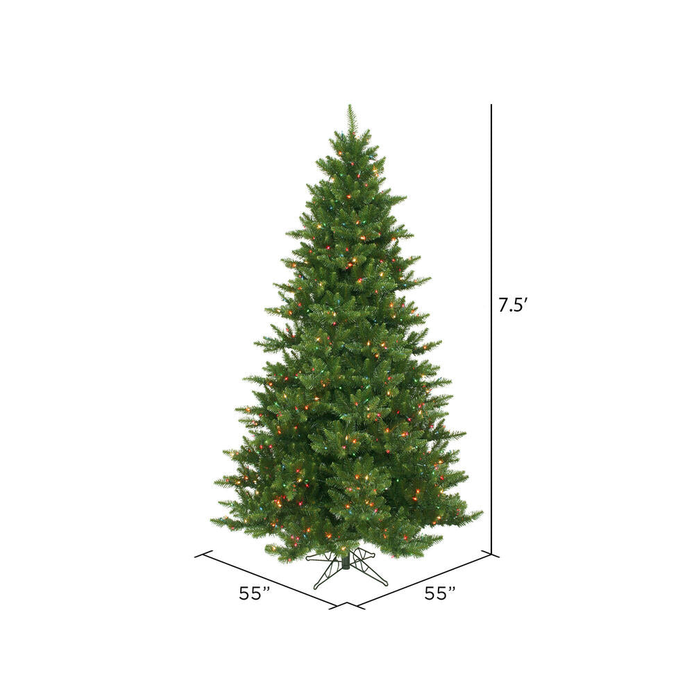 Vickerman 7.5' Camdon Fir Artificial Christmas Tree Multi-Colored Dura-lit Lights