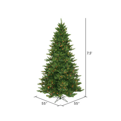 Vickerman 7.5' Camdon Fir Artificial Christmas Tree Multi-Colored Dura-lit Lights