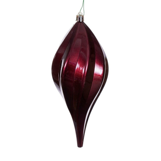 Vickerman 8" Burgundy UV Candy Swirl Drop Christmas Ornament Set of 3