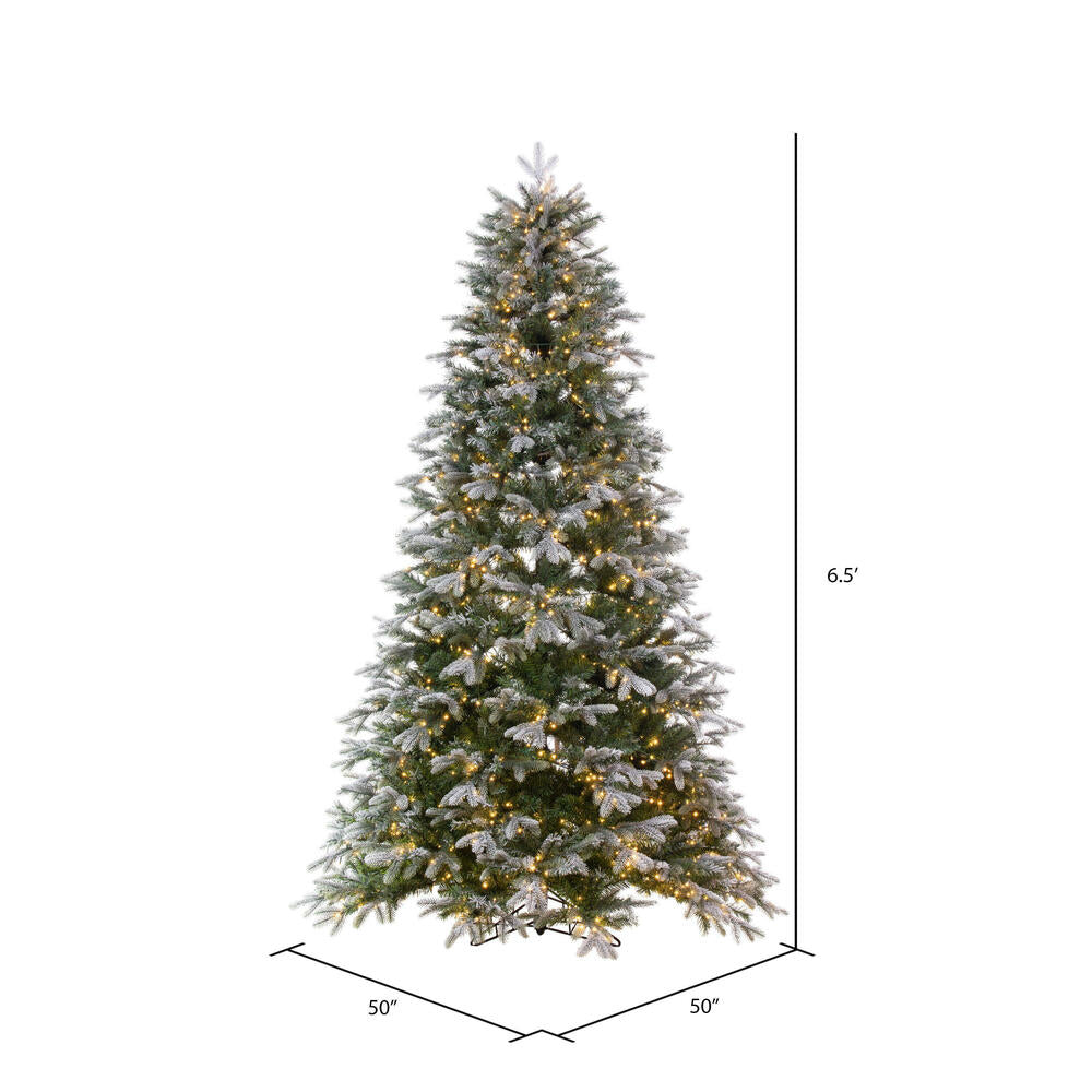 Vickerman 6.5' x 50" Frosted Douglas Fir Artificial Christmas Tree with Warm White LED Lights.