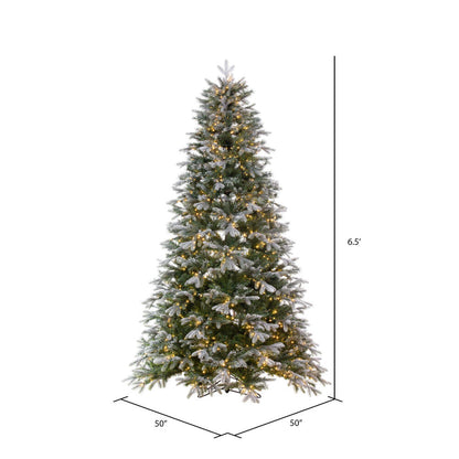 Vickerman 6.5' x 50" Frosted Douglas Fir Artificial Christmas Tree with Warm White LED Lights.