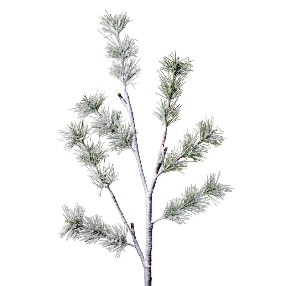 Vickerman 3' Green Frosted Mini Pine Twig Tree Warm White 3mm Wide Angle LED lights.