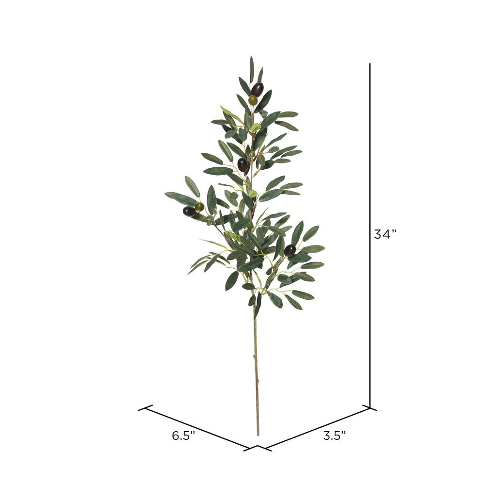 Vickerman 34" Artificial Green/Purple Olive Spray. Includes 3 sprays per pack.