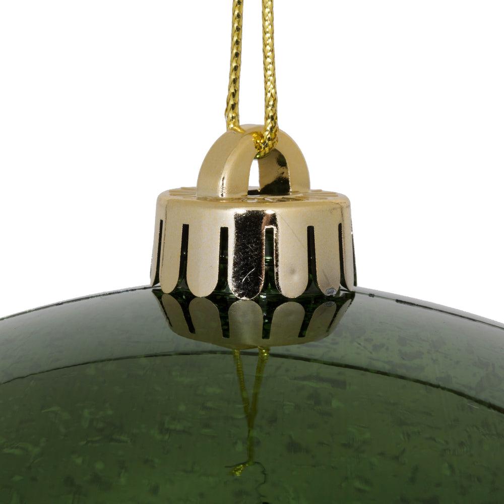 Vickerman 8" Moss Green Mercury Ball Christmas Ornament Features a Shiny Finish.