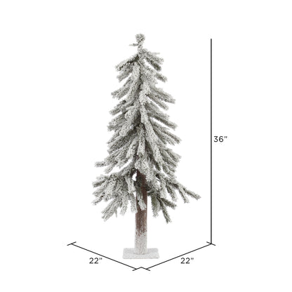 Vickerman 3' x 22" Flocked Alpine Artificial Christmas Tree Unlit