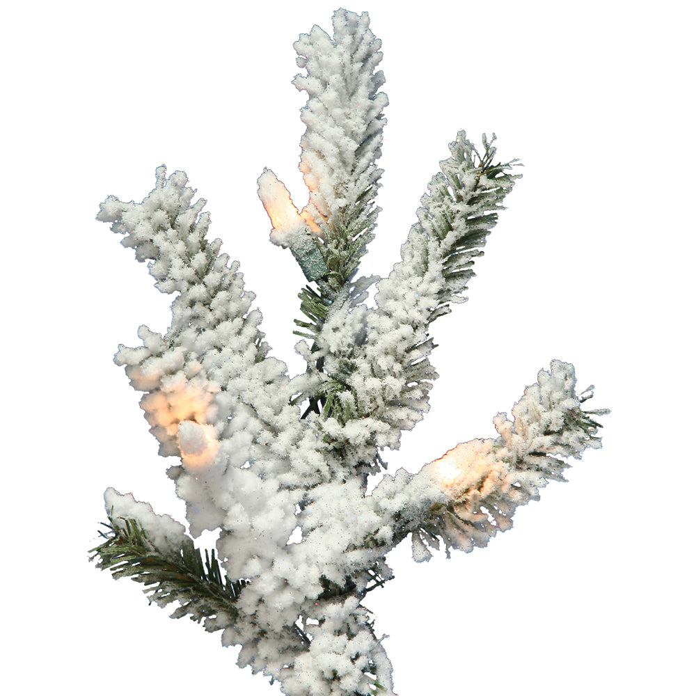 Vickerman 6' Flocked Alpine Artificial Christmas Tree Clear Dura-Lit lights