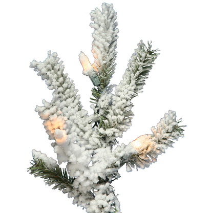 Vickerman 6' Flocked Alpine Artificial Christmas Tree Clear Dura-Lit lights
