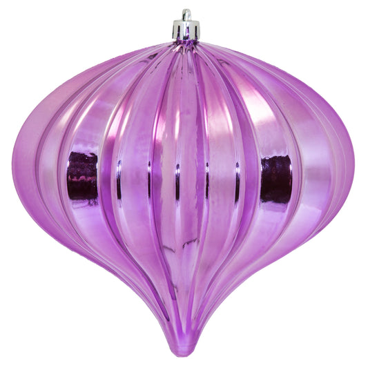 Vickerman 5.7" Orchid Shiny Onion Christmas Ornament UV Treated with Drilled and Wired Cap 3 per bag