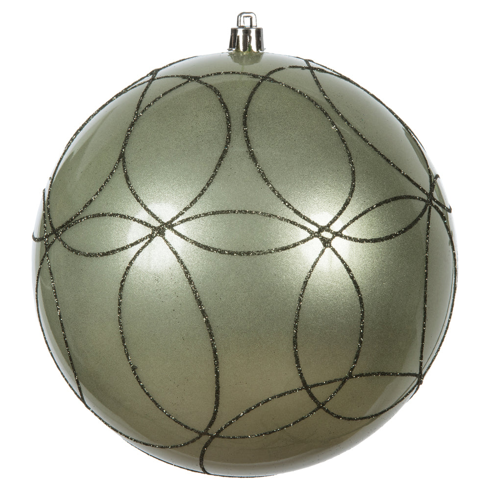 Vickerman 6" Wrought Iron Candy Ornament with Circle Glitter Pattern 3 per Bag