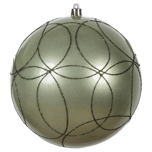 Vickerman 6" Wrought Iron Candy Ornament with Circle Glitter Pattern 3 per Bag