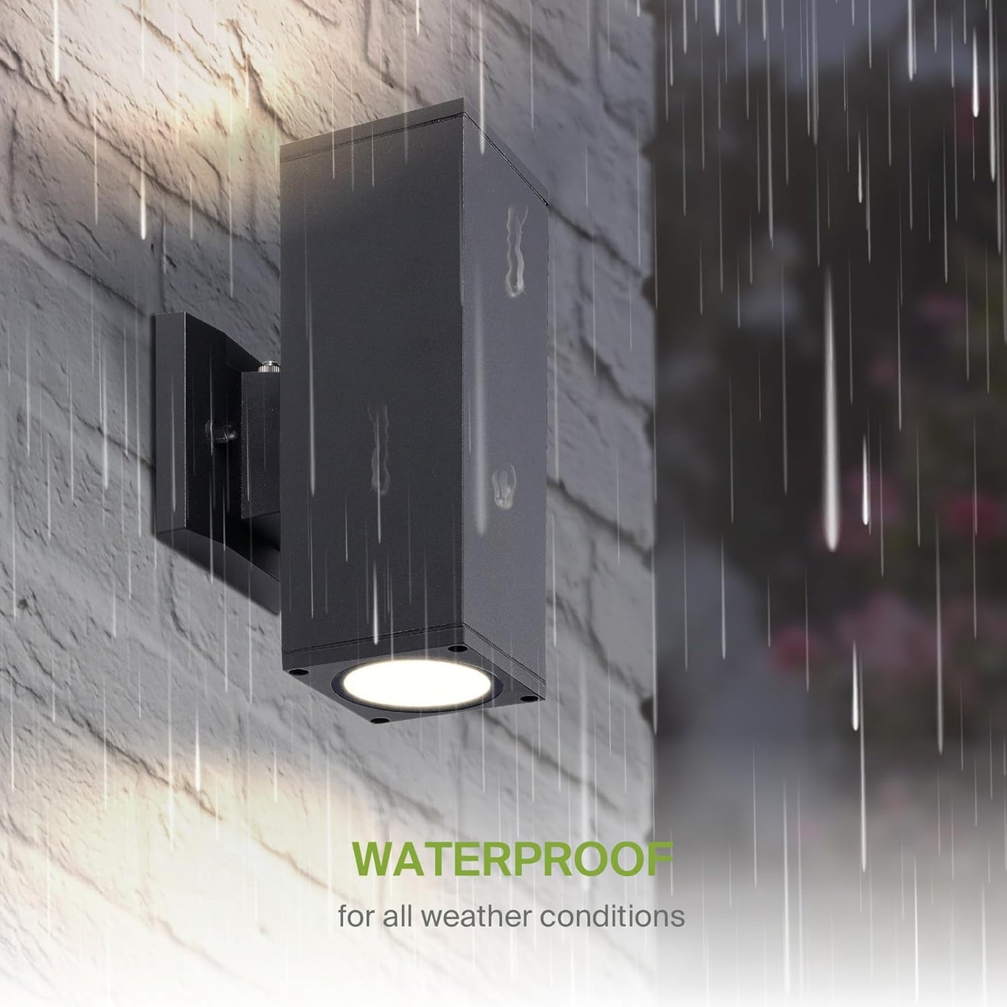 ASD Lighting LED Outdoor Wall Cylinder Square Up and Down 18W 120V 3000/4000/5000K with Photocell Black ETL