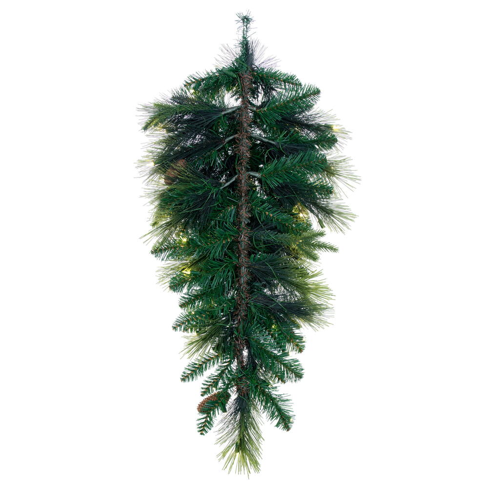 Vickerman 36" Emerald Mixed Fir Artificial Christmas Teardrop with Warm White LED Lights.