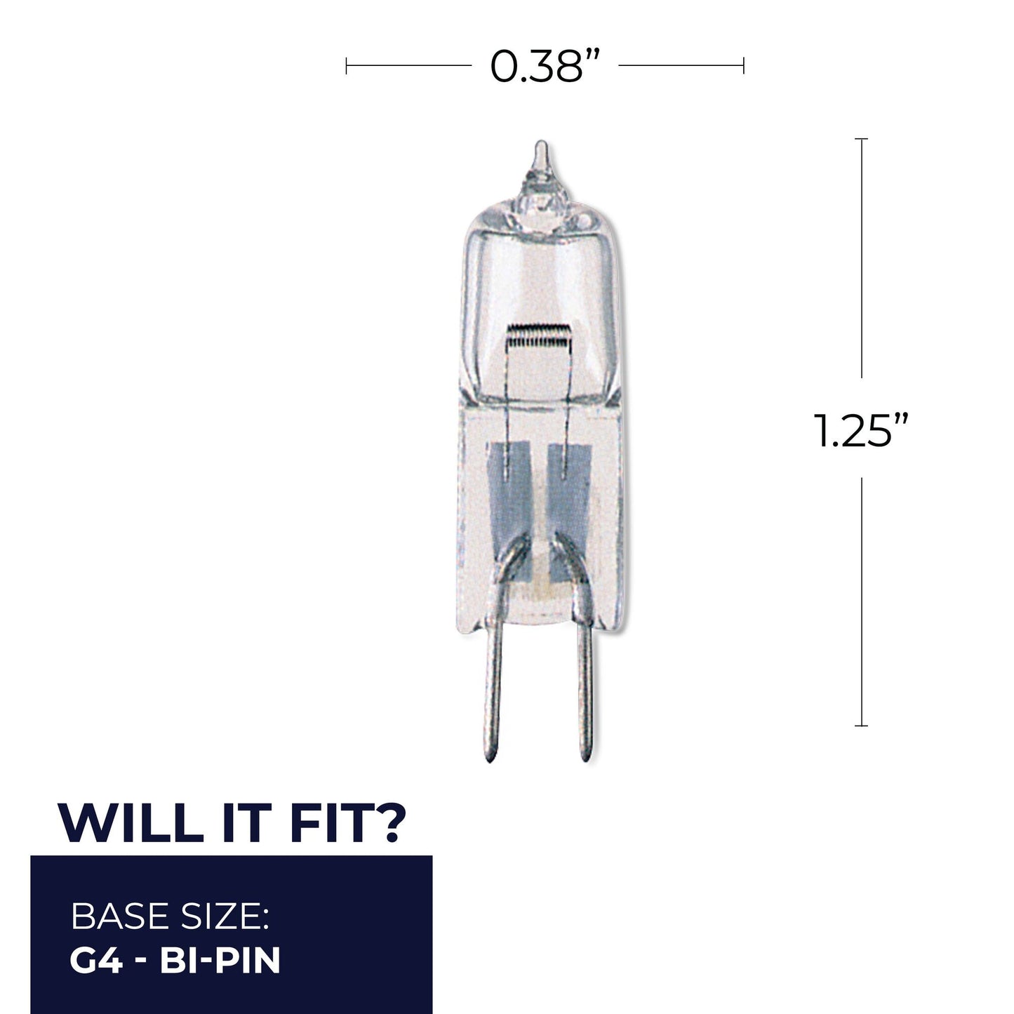 BULBRITE HALOGEN T3 BI-PIN (G4) 20W DIMMABLE LIGHT BULB 2900K/SOFT WHITE 10PK (650020)