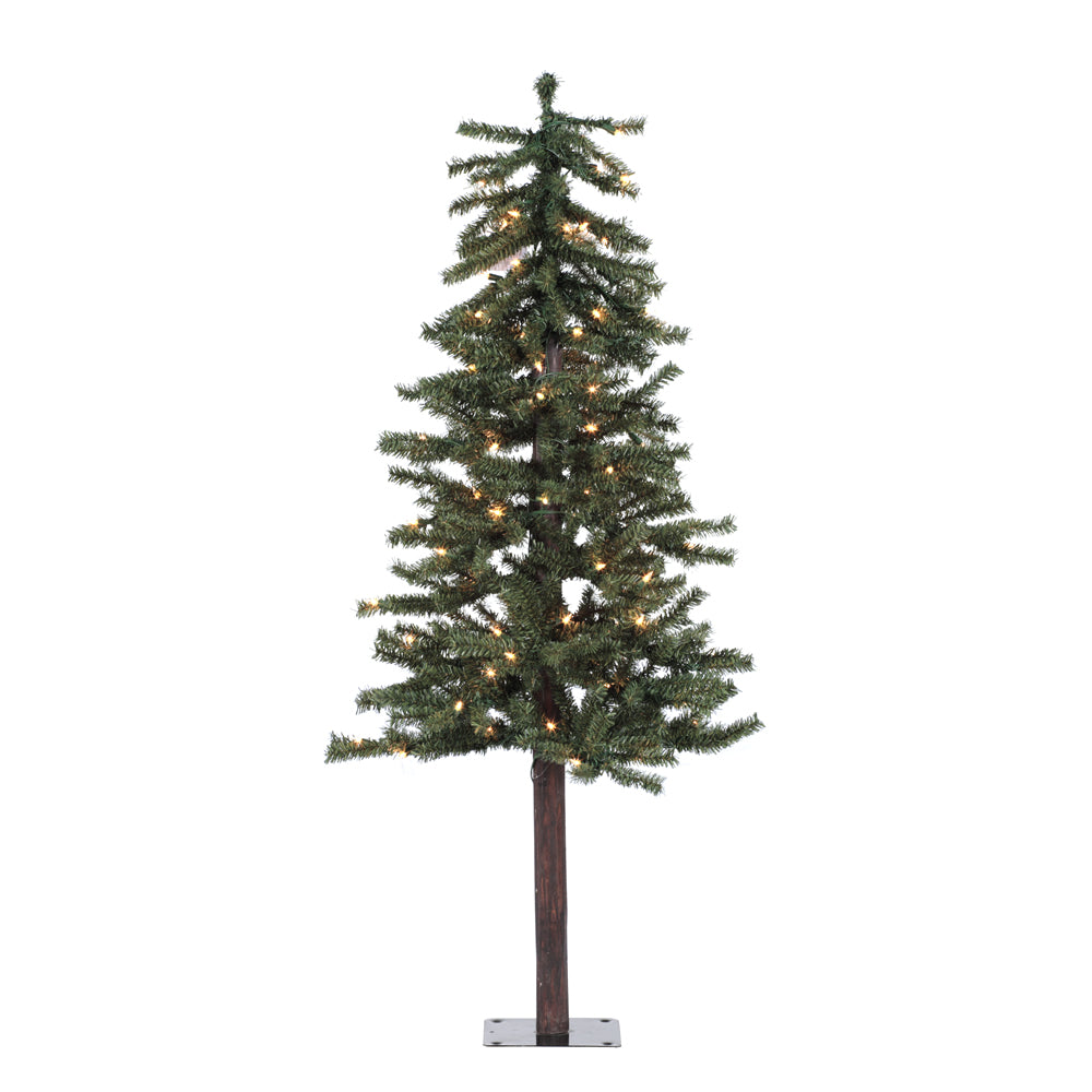 Vickerman 4' Natural Alpine Artificial Christmas Tree Clear Incandescent Lights